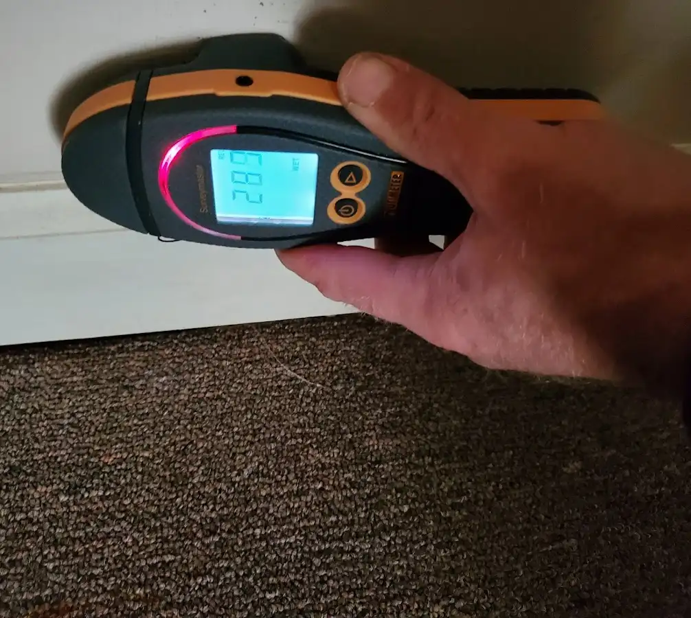 Moisture detection at baseboard during Mold Inspection & Testing in Riverside